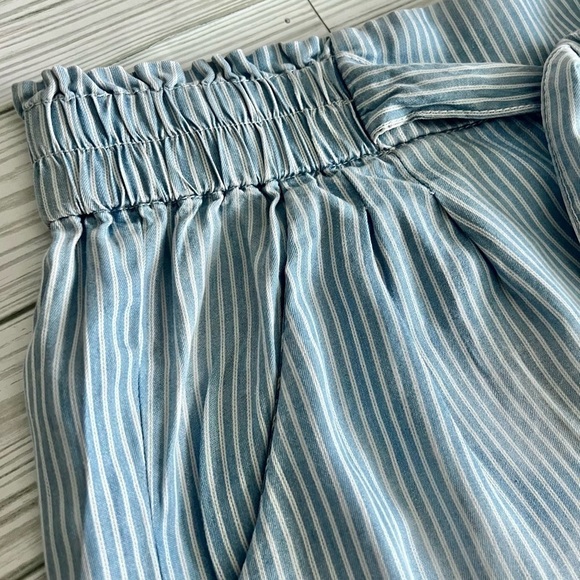 JOLT Junior’s Flowy Pull‎ On Fabric Tie Blue Stripe Shorts Size M Cowgirl Boho - Picture 14 of 14